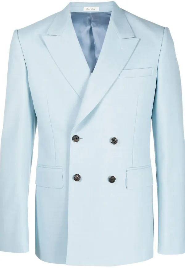Alexander McQueen dubbelknäppt finblazer - Blå