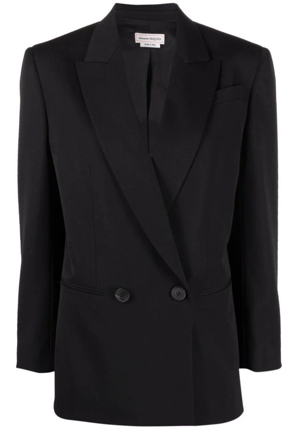 Alexander McQueen dubbelknäppt finblazer - Svart