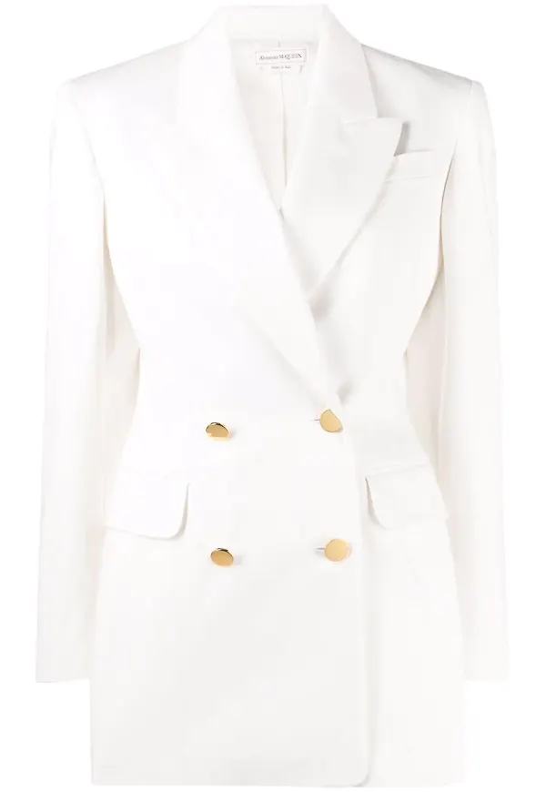 Alexander McQueen dubbelknäppt finblazer - Vit