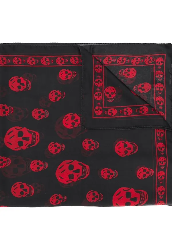 Alexander McQueen dödskallemönstrad scarf - Svart