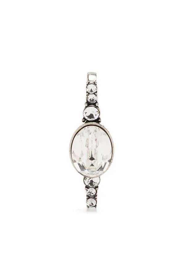Alexander McQueen ear cuff med strass - Silverfärgad