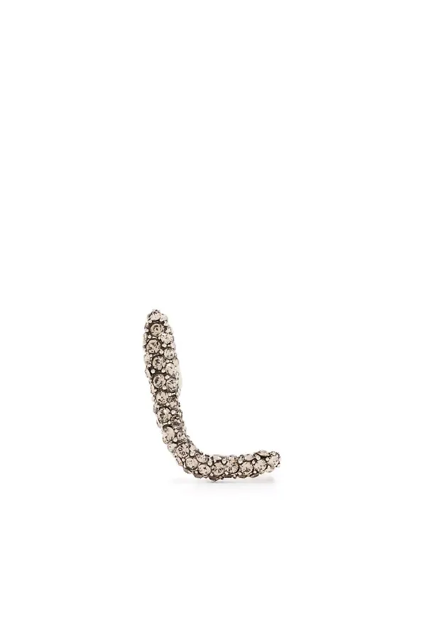 Alexander McQueen ear cuff med strass - Silverfärgad
