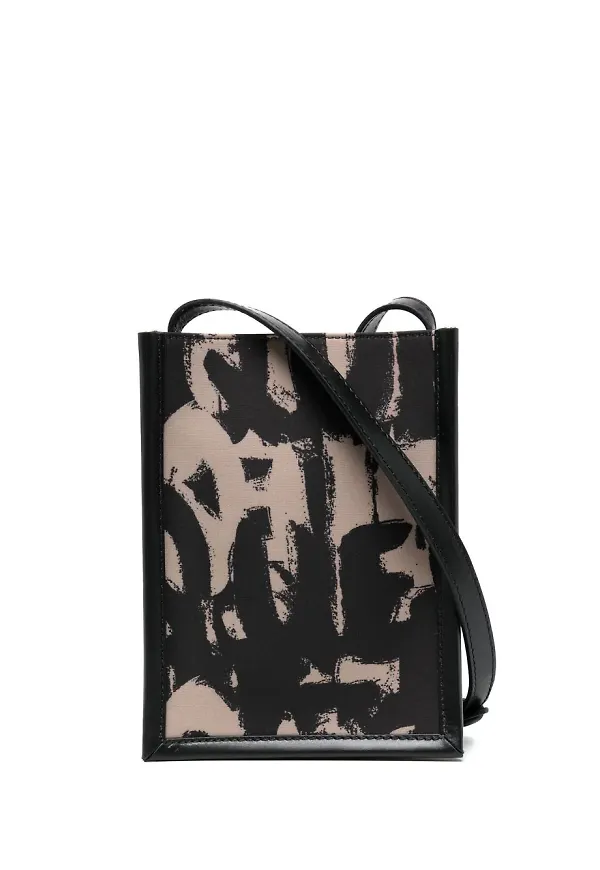 Alexander McQueen Edge liten axelremsväska - Brun