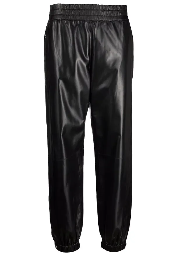 Alexander McQueen elastiska skinnbyxor - Svart