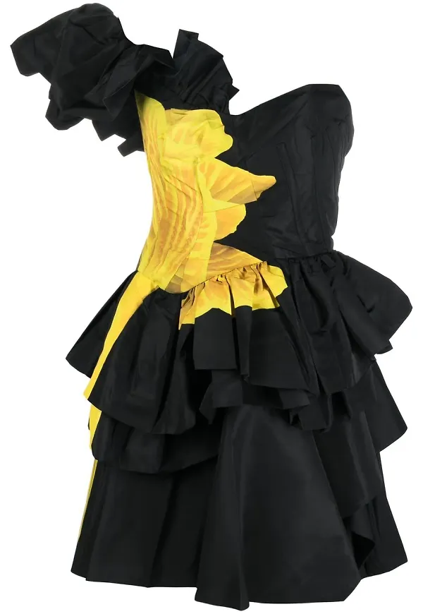 Alexander McQueen enaxlad miniklänning - Svart