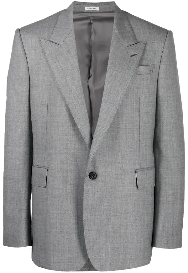 Alexander McQueen enkelknäppt blazer - Grå