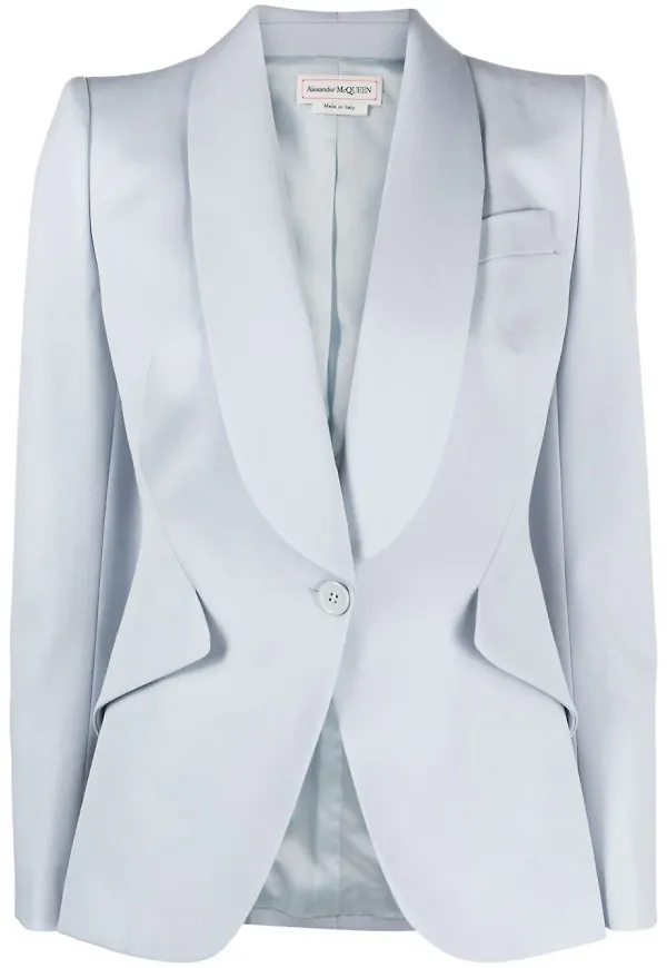 Alexander McQueen enkelknäppt blazer - Blå