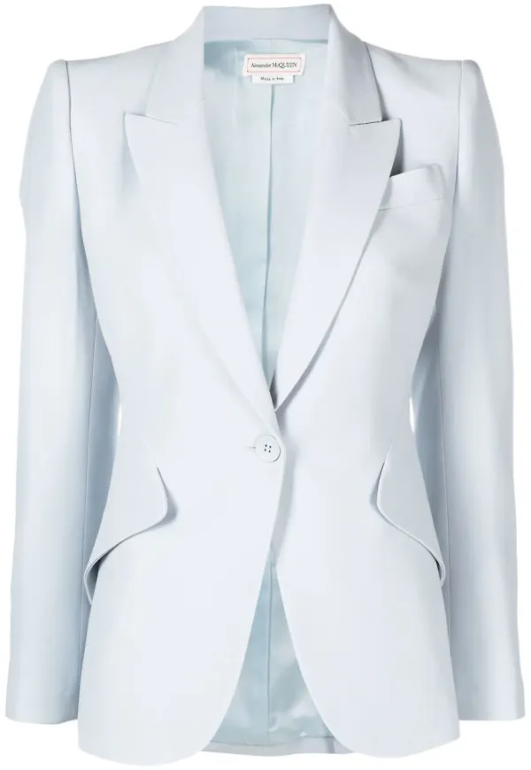 Alexander McQueen enkelknäppt blazer - Blå