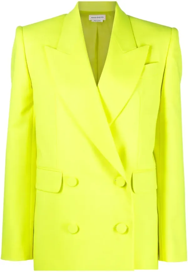 Alexander McQueen enkelknäppt blazer - Gul