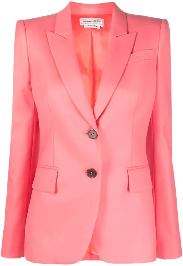 Alexander McQueen enkelknäppt blazer - Rosa