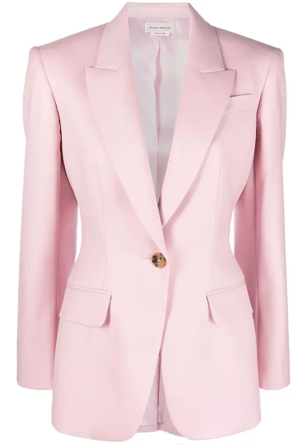 Alexander McQueen enkelknäppt blazer - Rosa