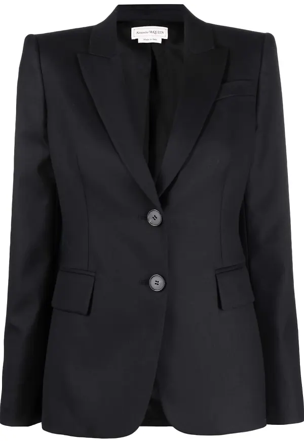 Alexander McQueen enkelknäppt blazer - Svart