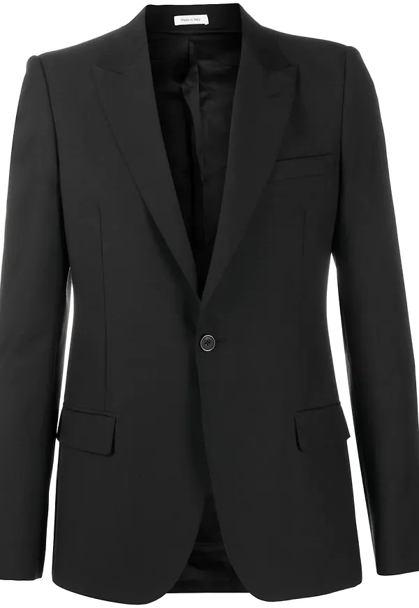 Alexander McQueen enkelknäppt blazer - Svart