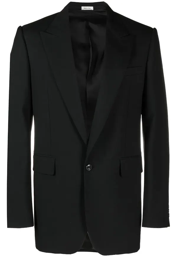 Alexander McQueen enkelknäppt blazer - Svart