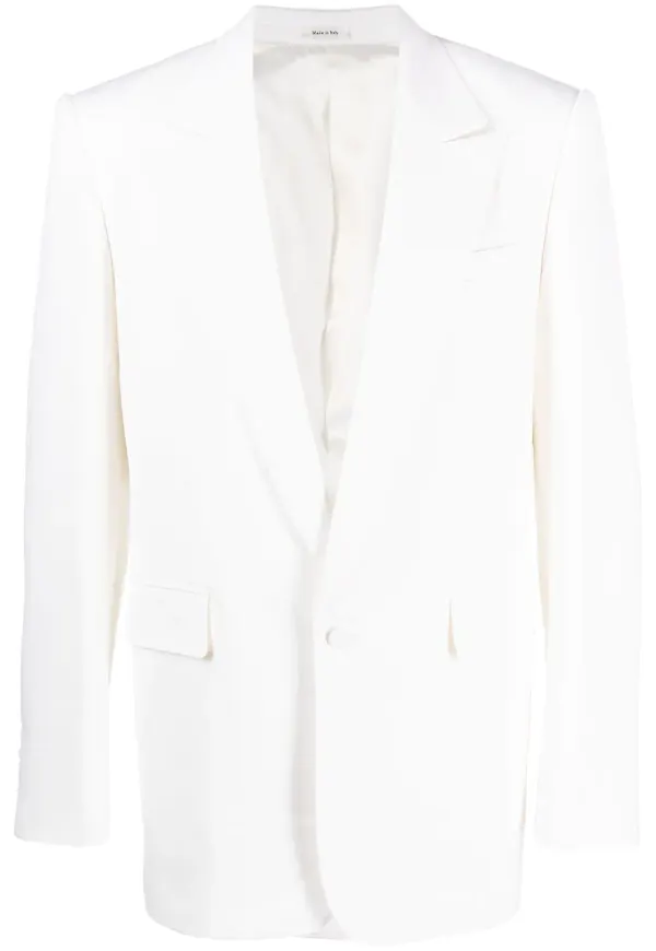 Alexander McQueen enkelknäppt blazer - Vit