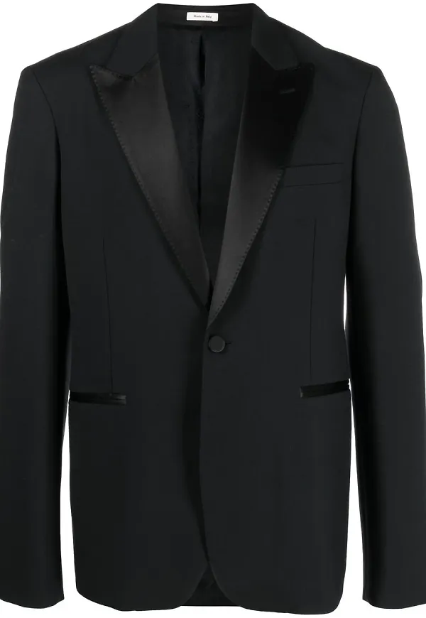Alexander McQueen enkelknäppt figursydd blazer - Svart