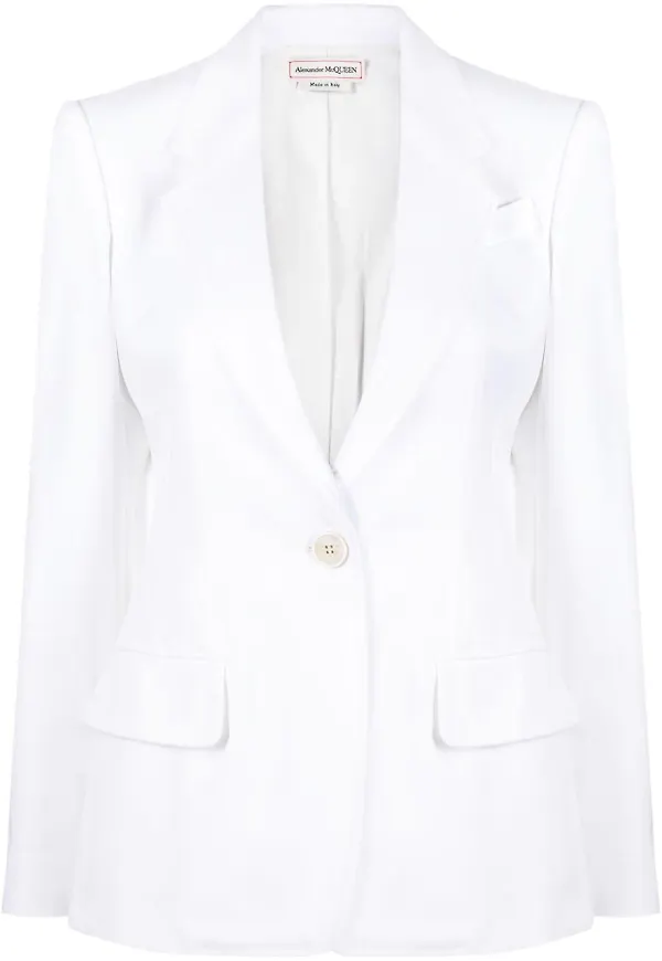 Alexander McQueen enkelknäppt finblazer - Vit