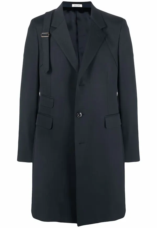 Alexander McQueen enkelknäppt kappa - Blå