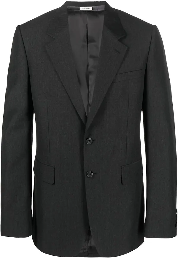 Alexander McQueen enkelknäppt ullblazer - Grå