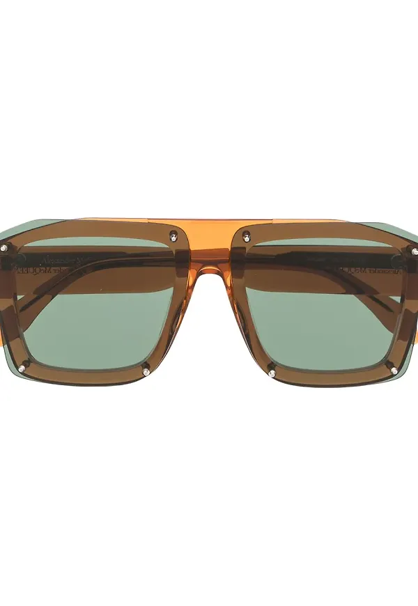 Alexander McQueen Eyewear fyrkantiga solglasögon - Brun