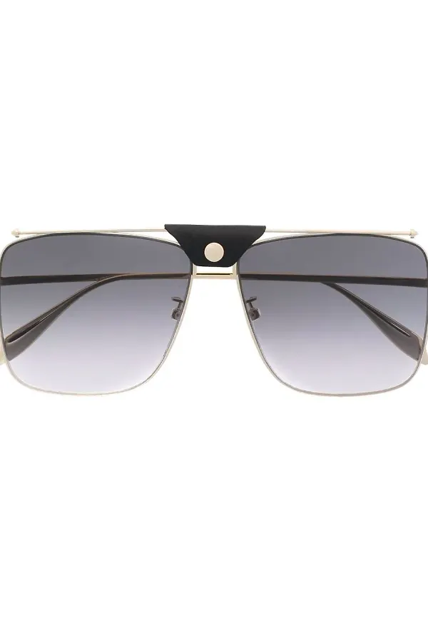 Alexander McQueen Eyewear pilotsolglasögon - Guldfärgad