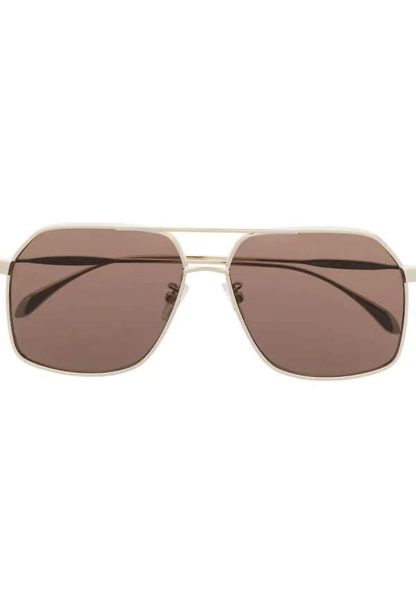 Alexander McQueen Eyewear pilotsolglasögon - Guldfärgad
