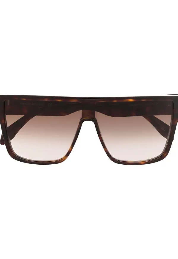Alexander McQueen Eyewear sköldpaddsfärgade solglasögon - Brun