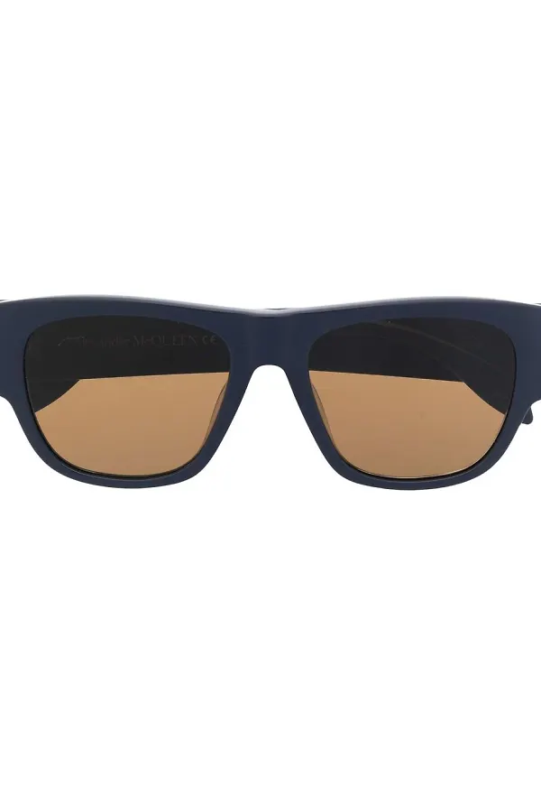 Alexander McQueen Eyewear solglasögon med logotyp - Blå