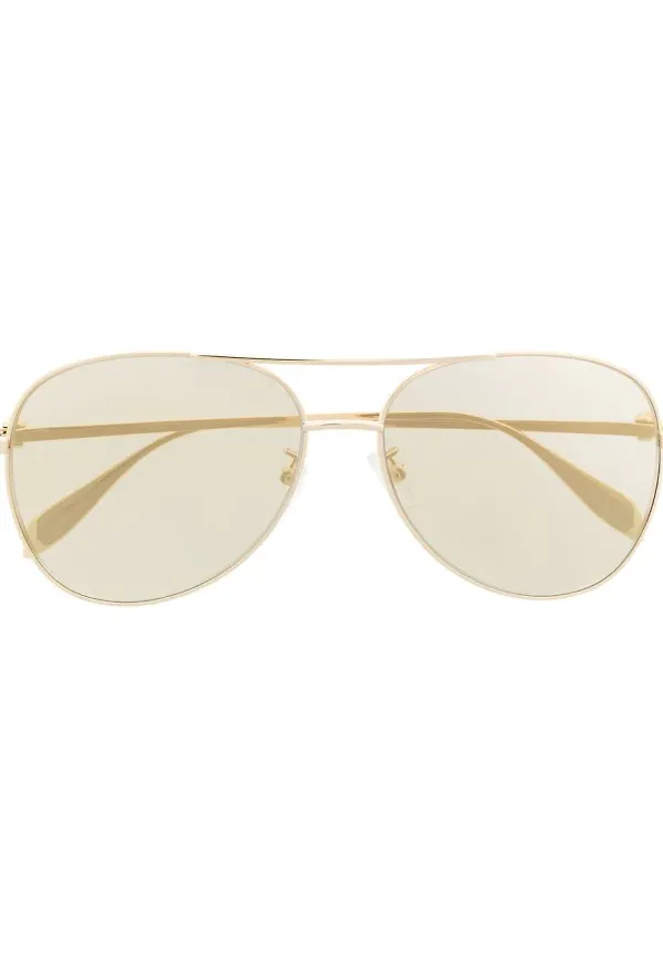 Alexander McQueen Eyewear tonade pilotsolglasögon - Guldfärgad