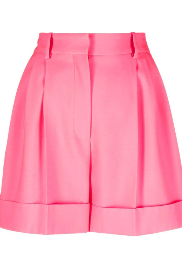 Alexander McQueen finshorts med uppvikta benslut - Rosa
