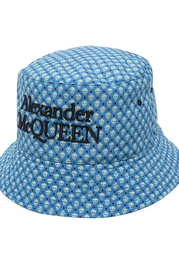 Alexander McQueen fiskehatt med dödskalle - Blå