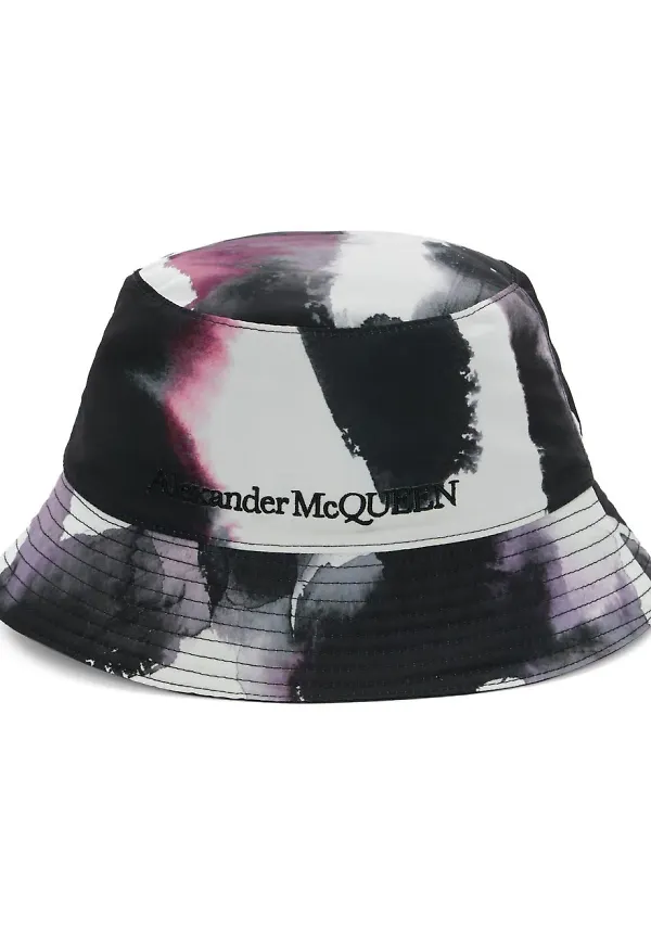 Alexander McQueen fiskehatt med graffititryck - Svart