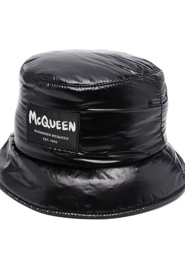 Alexander McQueen fiskehatt med logotyp - Svart