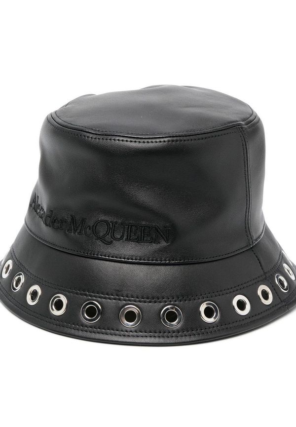 Alexander McQueen fiskehatt med öljetter - Svart