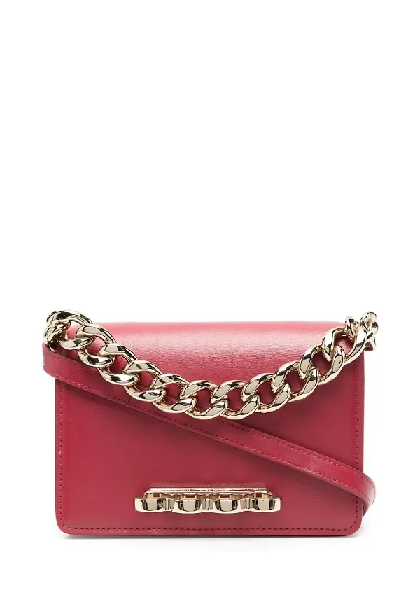 Alexander McQueen Four Ring axelväska - Röd