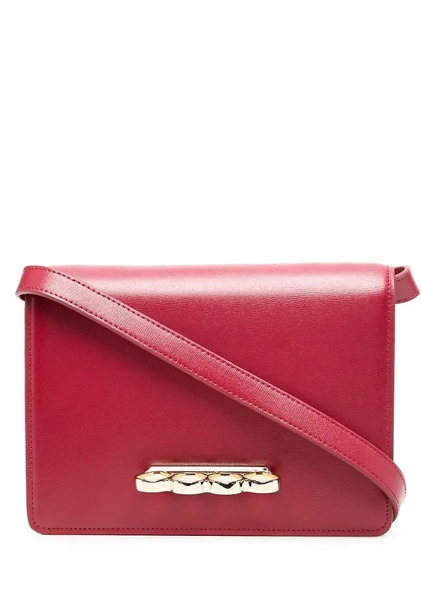 Alexander McQueen Four Ring axelväska - Röd
