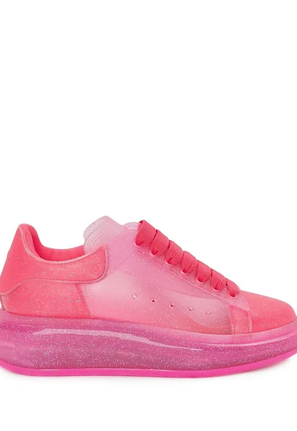 Alexander McQueen glittriga sneakers i oversize-modell - Rosa