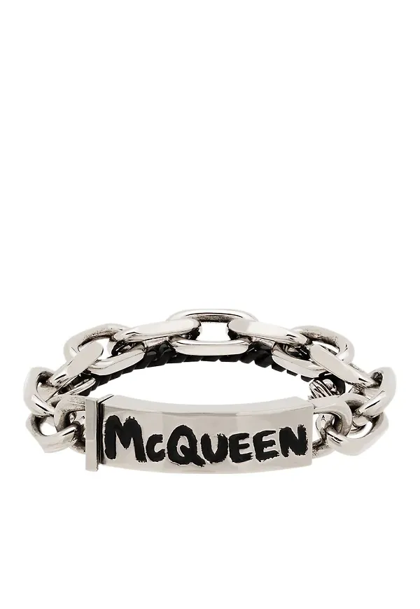 Alexander McQueen Graffiti kedjearmband - Silverfärgad