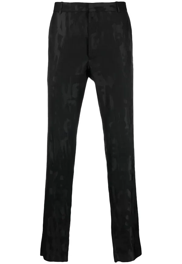 Alexander McQueen graffitimönstrade finbyxor - Svart