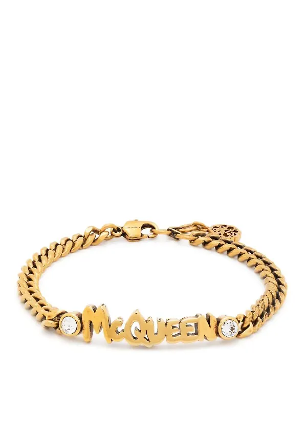 Alexander McQueen Grafitti kedjearmband - Guldfärgad