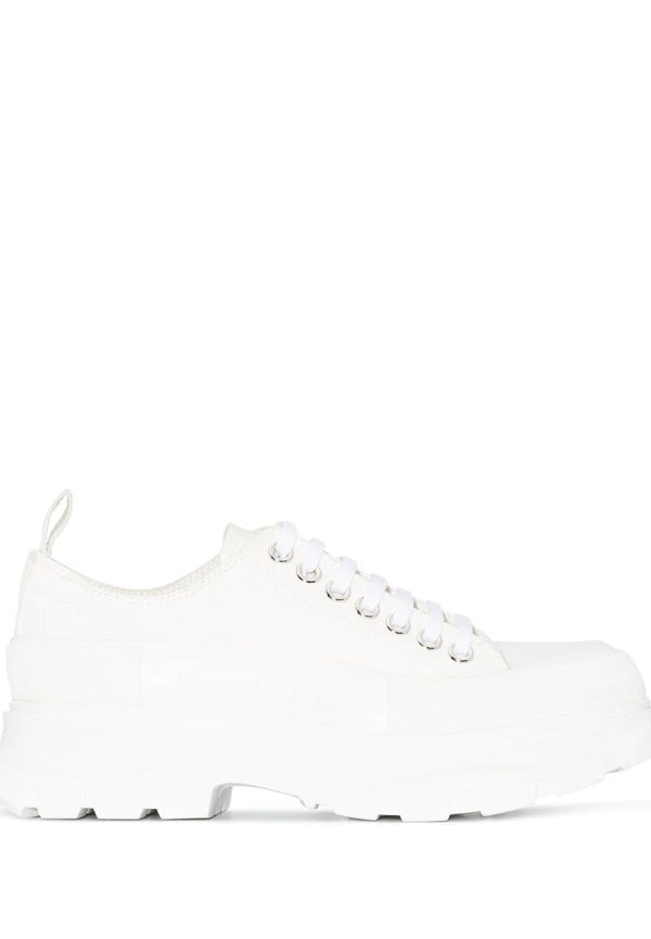 Alexander McQueen grova lädersneakers - Vit
