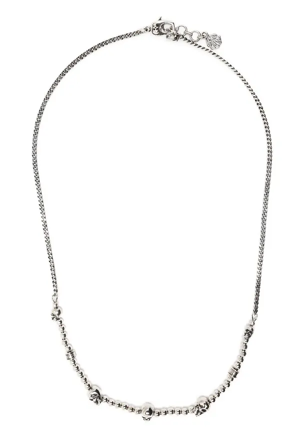 Alexander McQueen halsband med dödskalle - Silverfärgad