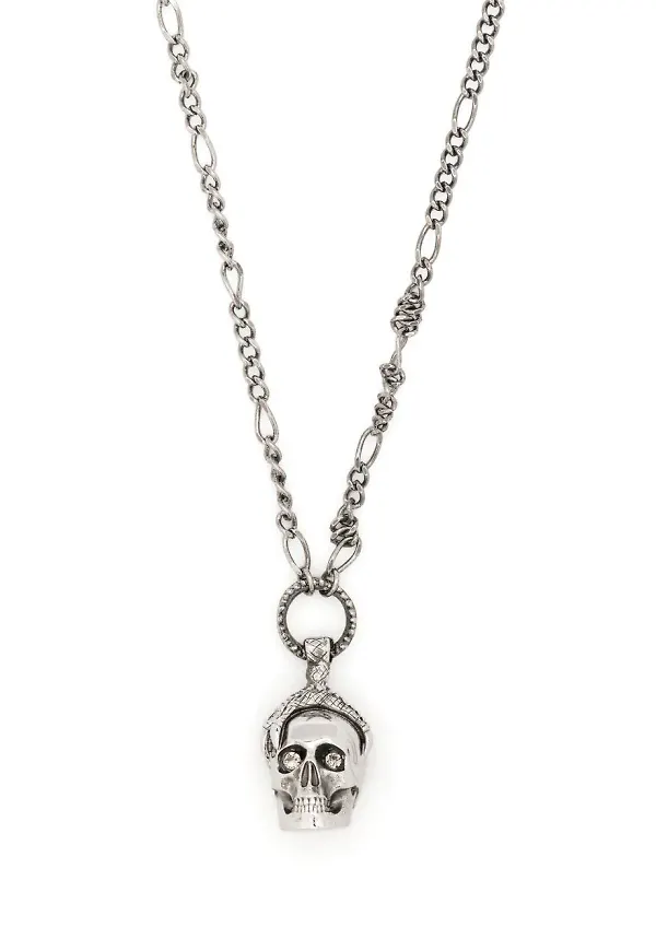 Alexander McQueen halsband med dödskalle - Silverfärgad