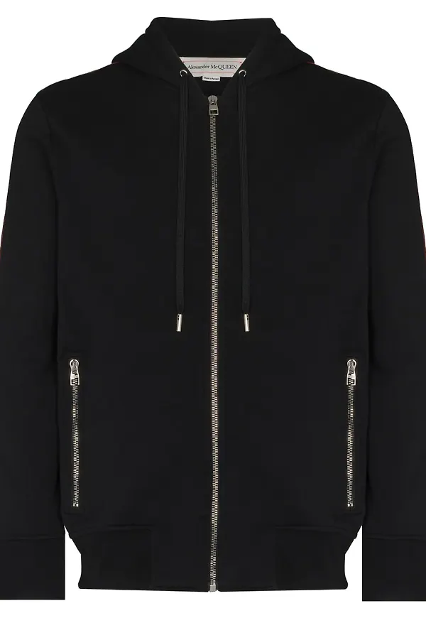 Alexander McQueen hoodie med dragkedja - Svart