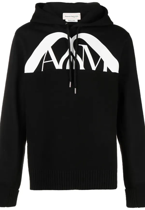 Alexander McQueen hoodie med logotyp - Svart