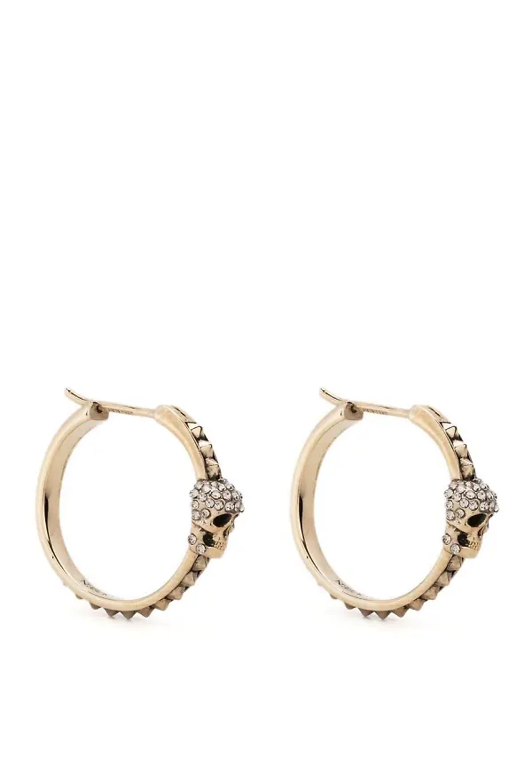 Alexander McQueen hoops med strass - Silverfärgad