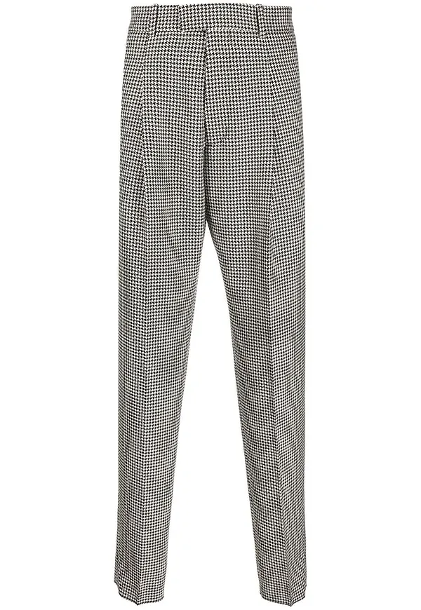 Alexander McQueen hundtandsmönstrade slacks - Vit