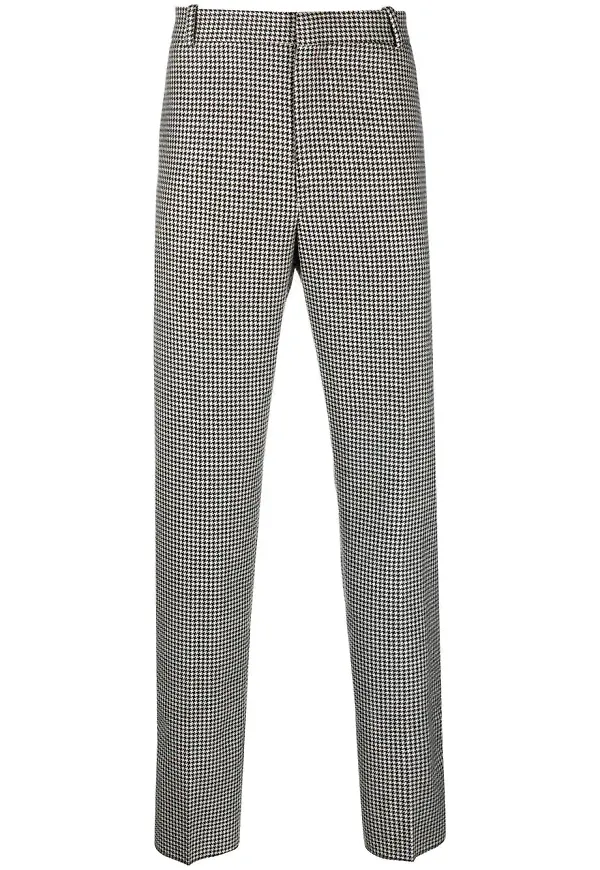 Alexander McQueen hundtandsmönstrade slacks - Vit