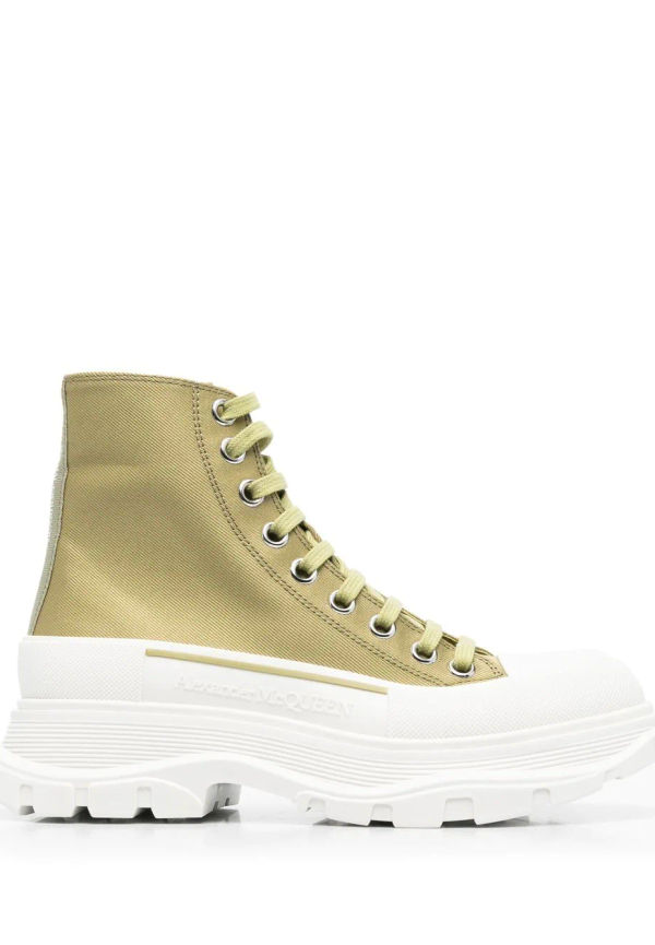 Alexander McQueen höga sneakers med grov sula - Grön
