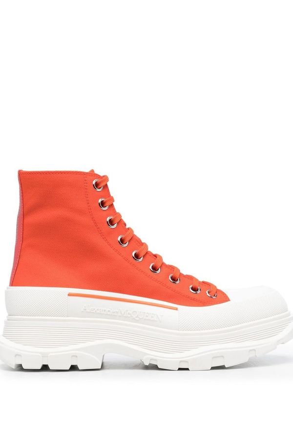 Alexander McQueen höga sneakers med grov sula - Orange